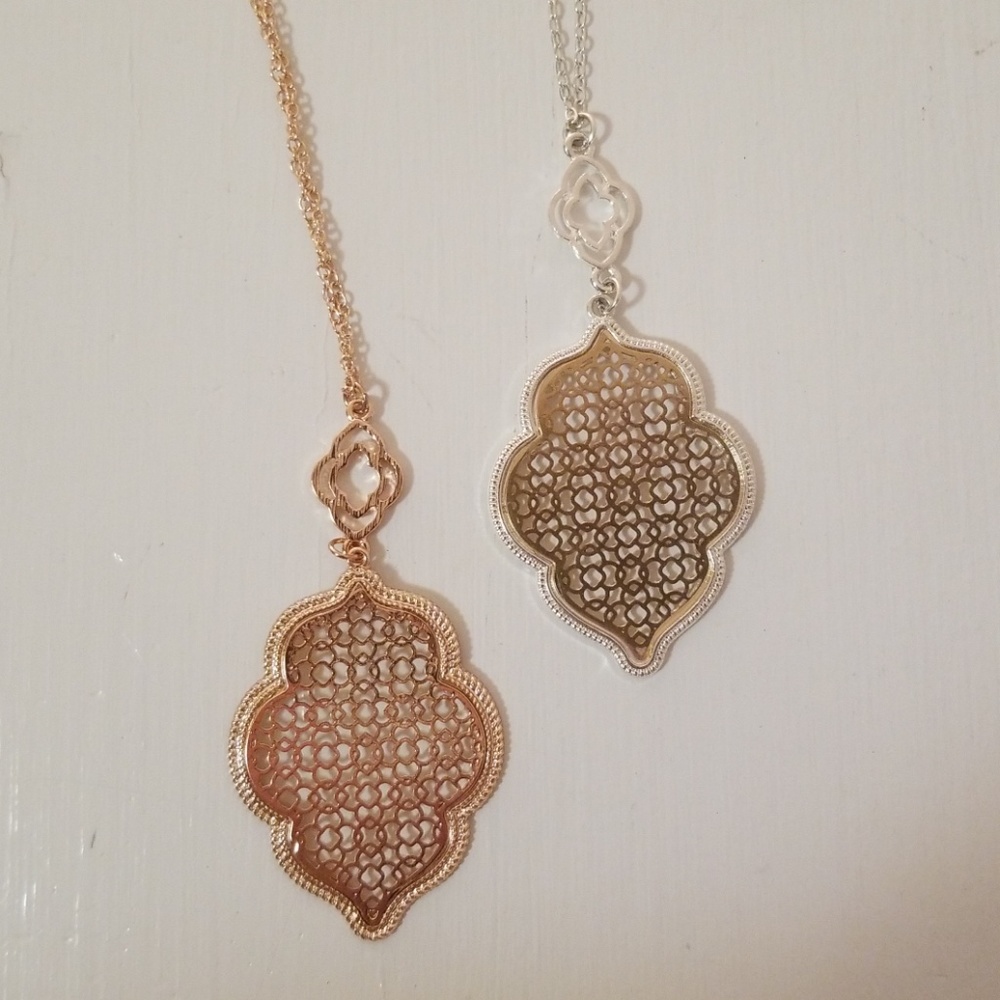 Moroccan Gold Sterling Silver Plated Long Necklace - Picture 2 of 8